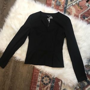 Bebe black peplum top